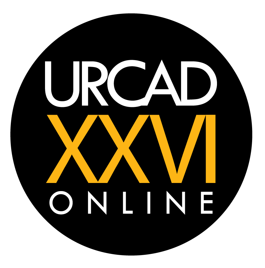 urcad 2022 Logo, yellow text on black background