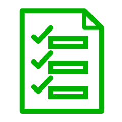 An icon of a sheet of paper with a checklist